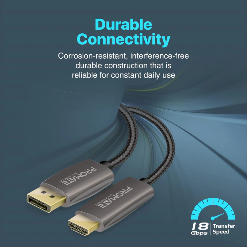PROMATE PROLINK-DP200 4K@60Hz High-Definition DisplayPort to HDMI Cable PROMATE PROLINK-DP200 4K@60Hz High-Definition DisplayPort to HDMI Cable